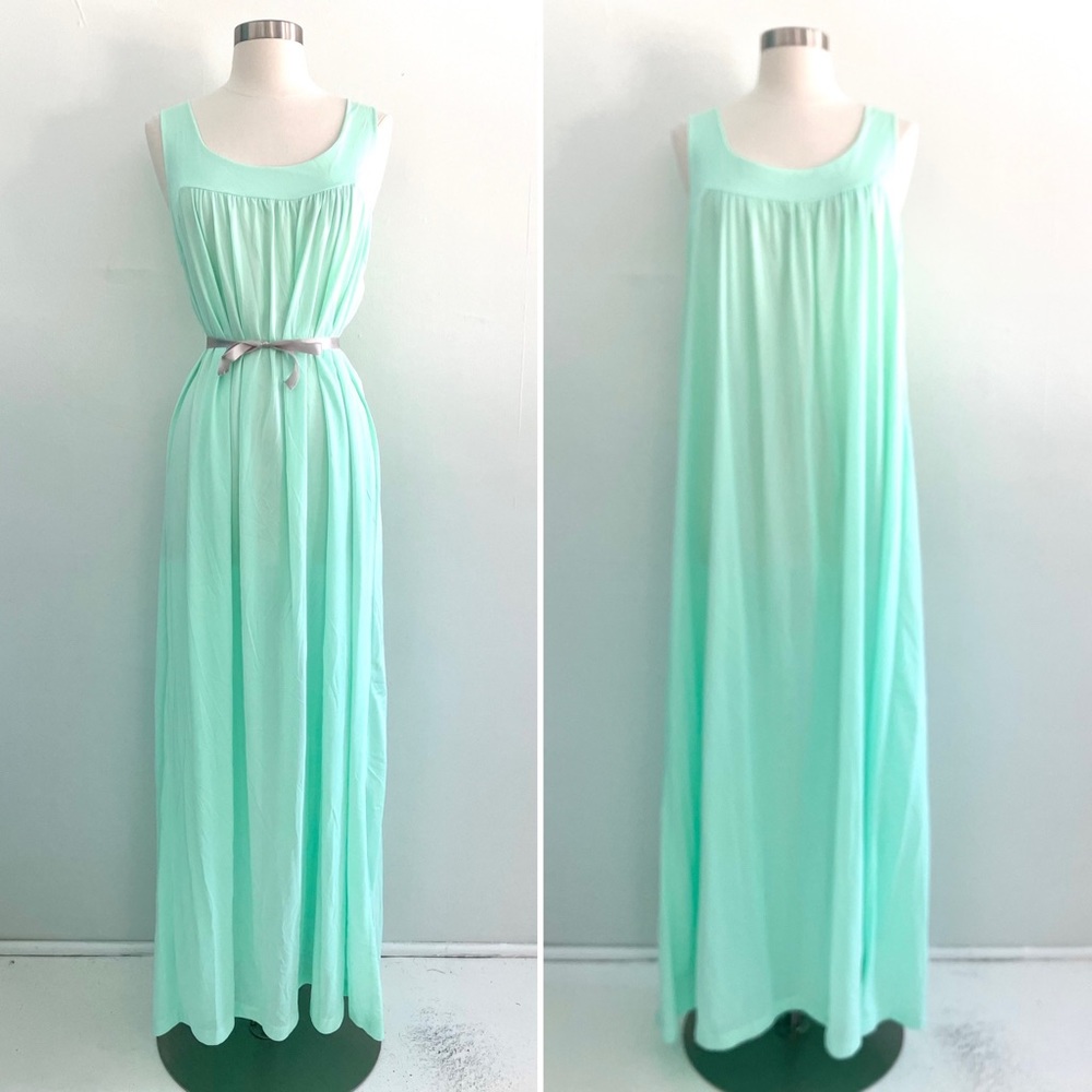 Vintage 60’s mint green slip dress gown nightie lingerie
